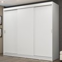 Ver imagem 1 de Guarda-Roupa Casal Madesa Kansas 3 Portas de Correr 3 Gavetas Branco Cor:Branco