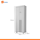 Ver imagem 7 de Armário Multiuso 2 Portas com Chave Organizador Alto para Quarto