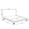 Conjunto Cama com Cabeceira Queen Torres Pés em Madeira Pu/bouclê Caramelo/off White G91 - Gran Belo - 4