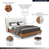 Conjunto Cama com Cabeceira Queen Torres Pés em Madeira Pu/bouclê Caramelo/off White G91 - Gran Belo - 3