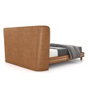 Ver imagem 6 de Conjunto Cama com Cabeceira Queen Torres Pés em Madeira Pu/bouclê Caramelo/off White G91 - Gran Belo