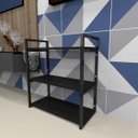 Ver imagem 1 de Estante Industrial - Aço Preto - 60x30x68cm - MDF Preto - Modelo Ind25pest