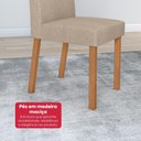 Ver imagem 6 de Conjunto Sala de Jantar Mesa Easy Tower 170x90cm Mdf/vidro com 6 Cad Aurea Linho Rinzai Bege Amendoa