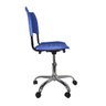 Cadeira Giratoria Turim Secretaria Cromada - Azul - 3