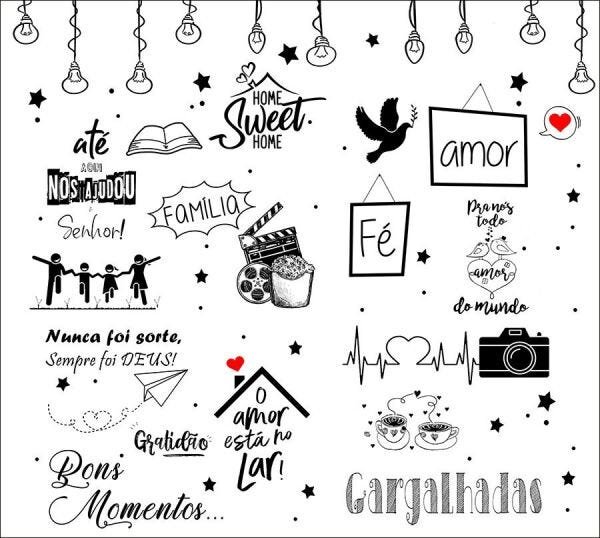 Papel de Parede Lousa Bons Momentos Branca LOU0001