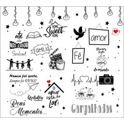 Papel de Parede Lousa Bons Momentos Branca LOU0001 - 1