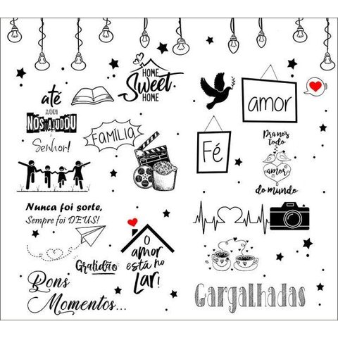 Papel de Parede Lousa Bons Momentos Branca LOU0001