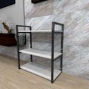 Ver imagem 1 de Estante Industrial - Aço Preto - 60x30x68cm - MDF Branco - Modelo Ind25best