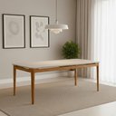 Ver imagem 2 de Mesa Baobá 210x100 cm Madeira Tauari com Tampo MDF e Vidro Temperado Off White