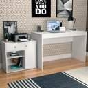 Ver imagem 1 de Mesa Escrivaninha e Armario para Escritorio B32 Branco Novam