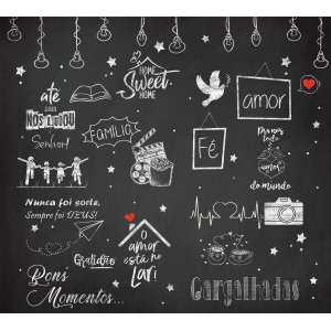 Papel de Parede Lousa Bons Momentos Preta LOU0002