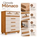 Ver imagem 5 de Cômoda Grande Mônaco 6 Gavetas 2 com Chave 100% MDF Yescasa
