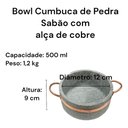 Ver imagem 3 de Kit 12 Cumbucas Bolw Pedra Sabão 500 Ml com Alça de Cobre