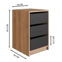 Ver imagem 3 de Kit 2 Gaveteiros para Escritorio 36 Cm 3 Gavetas P1045 Mell Grafite Pp Milani Store