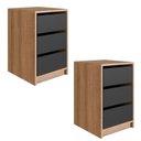 Ver imagem 1 de Kit 2 Gaveteiros para Escritorio 36 Cm 3 Gavetas P1045 Mell Grafite Pp Milani Store
