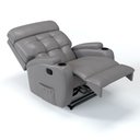 Ver imagem 6 de Poltrona do Papai Reclinável em Corino Importado Cor Cinza Reclinação Manual - Modelo Florença