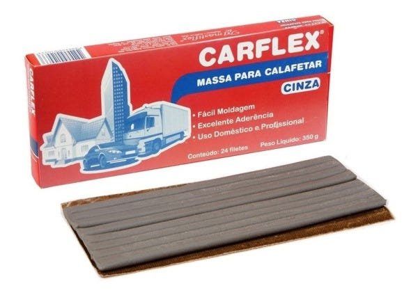 Massa Para Calafetar Mastiflex Carflex Cinza 24 filetes 350g