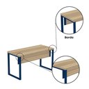 Ver imagem 7 de Mesa Escritório 1340x600x750mm M1340pe40tub Noce Naturalle-azul Delrei