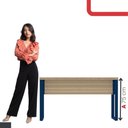 Ver imagem 3 de Mesa Escritório 1340x600x750mm M1340pe40tub Noce Naturalle-azul Delrei