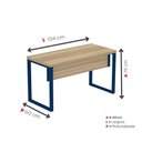 Ver imagem 2 de Mesa Escritório 1340x600x750mm M1340pe40tub Noce Naturalle-azul Delrei