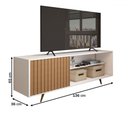 Ver imagem 4 de Rack para Tv até 55 Polegadas Finesse 1 Porta Ripado Branco/freijó - Panorama Móveis