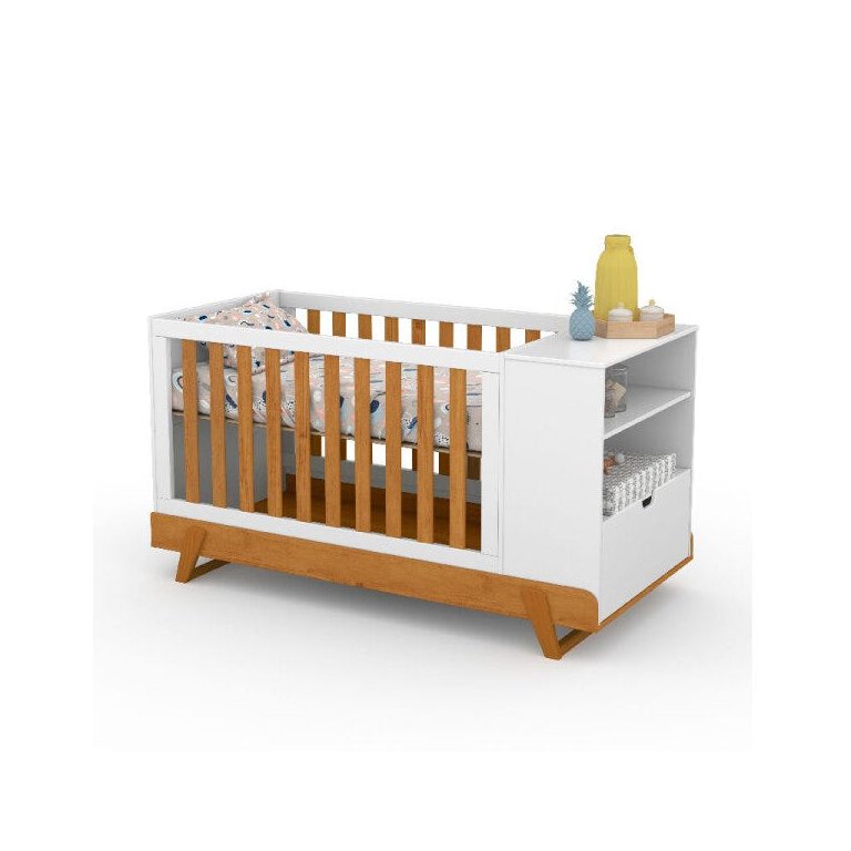 Berço Multifuncional Bkids Matic Branco Soft Freijó/Eco Wood Berço Multifuncional Bkids Matic Branco Soft Freijó/Eco Wood