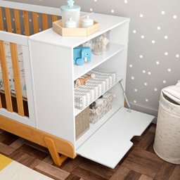 Berço Multifuncional Bkids Matic Branco Soft Freijó/Eco Wood - 6