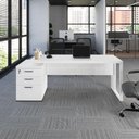 Ver imagem 1 de Mesa Diretor Escritório 1,50m a 1,72m 3 Gavetas Pé Metal F5