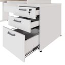 Ver imagem 6 de Mesa Diretor Escritório 1,50m a 1,72m 3 Gavetas Pé Metal F5