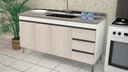 Ver imagem 3 de Gabinete de Cozinha 1,94 M Mdp – Branco Fosco e Legno Fosco:branco/legno