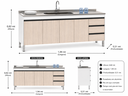 Ver imagem 2 de Gabinete de Cozinha 1,94 M Mdp – Branco Fosco e Legno Fosco:branco/legno