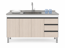 Ver imagem 1 de Gabinete de Cozinha 1,94 M Mdp – Branco Fosco e Legno Fosco:branco/legno