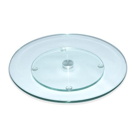 Centro de Mesa Prato Giratório Vidro 8mm Petisqueira 35cm
