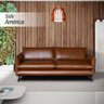 Sofá Decorativo Sala de Estar América 2 Lugares 200cm Couro Conhaque  - Mozzelar - 2