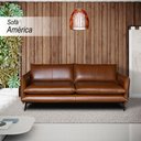 Ver imagem 2 de Sofá Decorativo Sala de Estar América 2 Lugares 200cm Couro Conhaque - Mozzelar