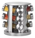Ver imagem 1 de Porta Tempero Condimentos Organizador Cozinha Luxo Aço Inox Giratorio 12 Frascos Potes Vidro Gira 36