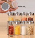 Ver imagem 2 de Porta Tempero Condimentos Organizador Cozinha Luxo Aço Inox Giratorio 12 Frascos Potes Vidro Gira 36