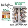 Porta Tempero Condimentos Organizador Cozinha Luxo Aço Inox Giratorio 12 Frascos Potes Vidro Gira 36 - 7