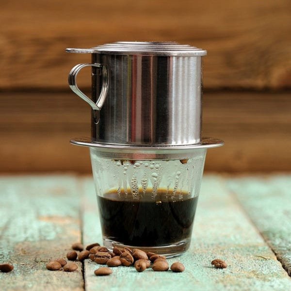 Kit 2 Cafeteiras Cafe Vietnamita Inox Coffe Forte Doce Tradicional