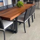 Ver imagem 2 de Jogo de Mesa 8 Cadeiras Fibra e Alumínio Jantar Area Gourmet