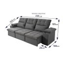 Ver imagem 4 de Sofá Retrátil Reclinável Verona Usb + Porta Copo 2,30m Suede Velut Cinza C/ Molas no Assento -