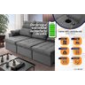 Sofá Retrátil Reclinável Verona Usb + Porta Copo 2,30m Suede Velut Cinza C/ Molas no Assento - - 4