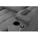 Ver imagem 1 de Sofá Retrátil Reclinável Verona Usb + Porta Copo 2,30m Suede Velut Cinza C/ Molas no Assento -