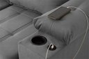Ver imagem 1 de Sofá Retrátil Reclinável Verona Usb + Porta Copo 2,30m Suede Velut Cinza C/ Molas no Assento -