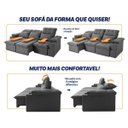 Ver imagem 5 de Sofá Retrátil Reclinável Verona Usb + Porta Copo 2,30m Suede Velut Cinza C/ Molas no Assento -