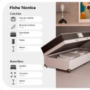 Ver imagem 2 de Cama Box Baú Solteiro + Colchão D33 One Face - 61x88x188cm - e-Shop Casa - Couro