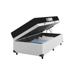 Cama Box Baú Solteiro + Colchão D33 One Face - 61x88x188cm - E-shop Casa - Couro - 4