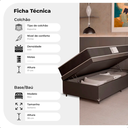 Ver imagem 2 de Cama Box Baú Solteiro + Colchão D33 One Face - 61x88x188cm - e-Shop Casa - Couro
