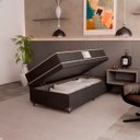 Ver imagem 7 de Cama Box Baú Solteiro + Colchão D33 One Face - 61x88x188cm - e-Shop Casa - Suede