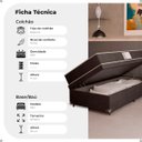 Ver imagem 2 de Cama Box Baú Solteiro + Colchão D33 One Face - 61x88x188cm - e-Shop Casa - Suede